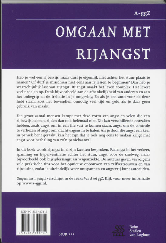 Omgaan met rijangst / Van A tot ggZ achterkant