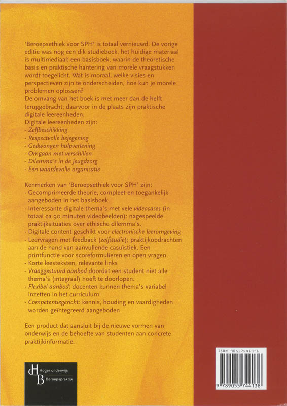Basisboek beroepsethiek voor sph achterkant