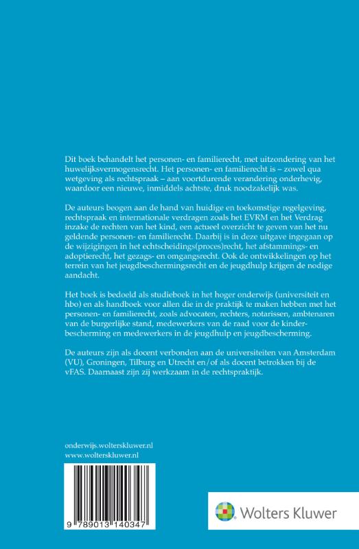 Het hedendaagse personen- en familierecht achterkant
