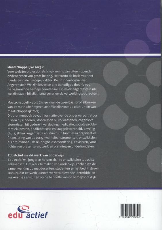 Maatschappelijk zorg / 2 / Angerenstein Welzijn achterkant