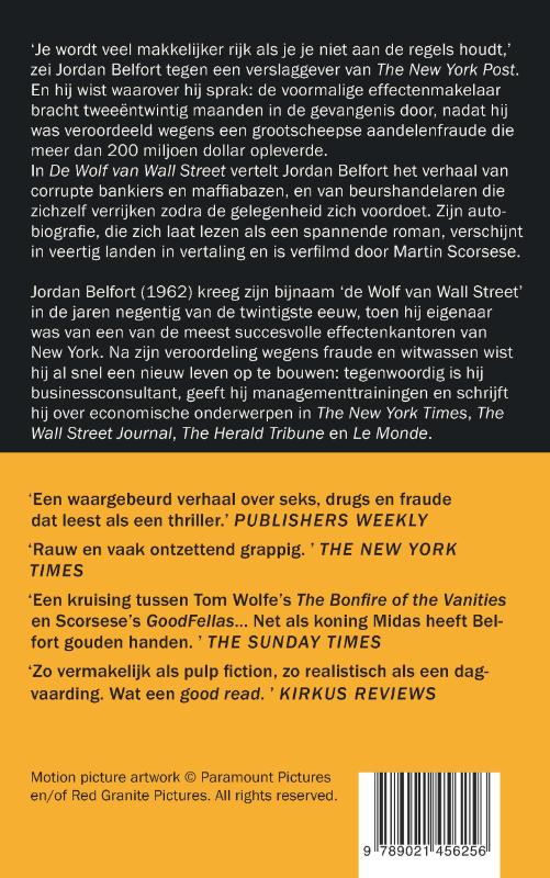 De wolf van wall street achterkant