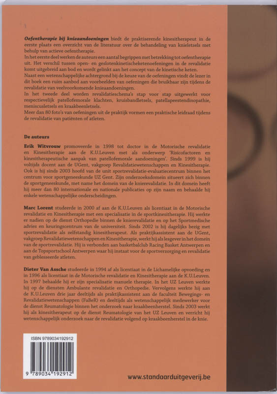 Oefentherapie bij knieaandoeningen achterkant