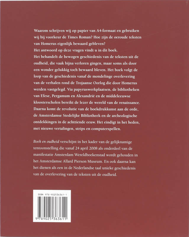 Boek En Oudheid achterkant