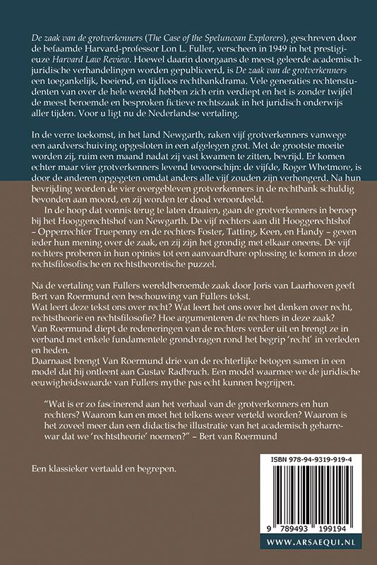 De zaak van de grotverkenners / Ars Aequi Klassiekers achterkant