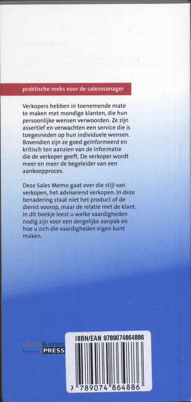 25 vaardigheden voor adviserend verkopen / Sales memo's achterkant
