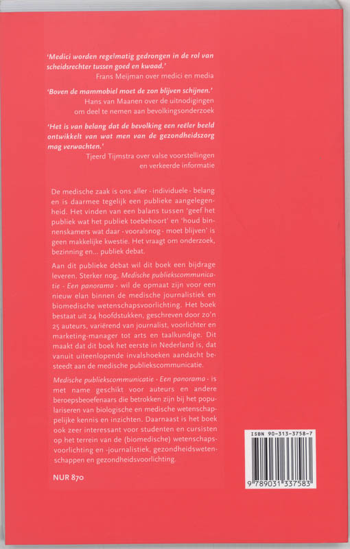 Medische Publiekscommunicatie achterkant