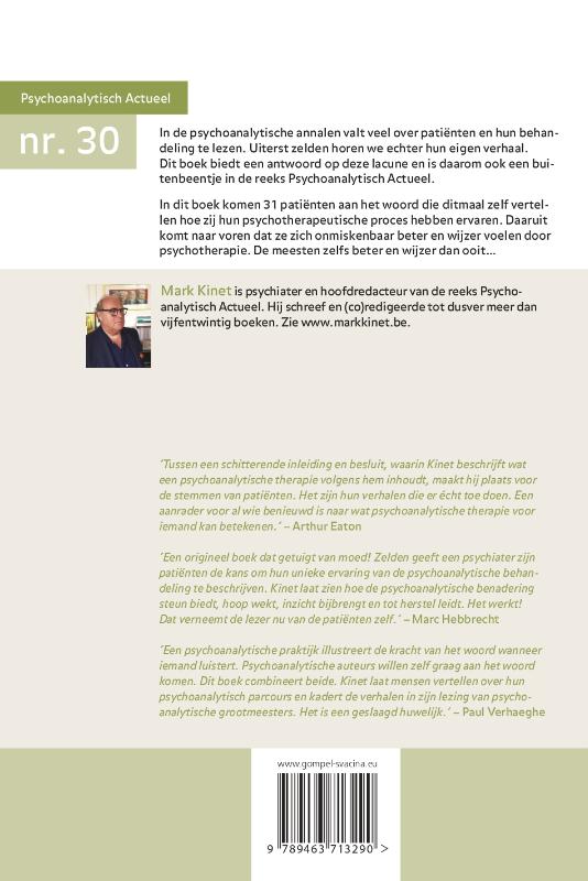 Beter en wijzer door psychotherapie. 31 patiënten vertellen het zelf achterkant