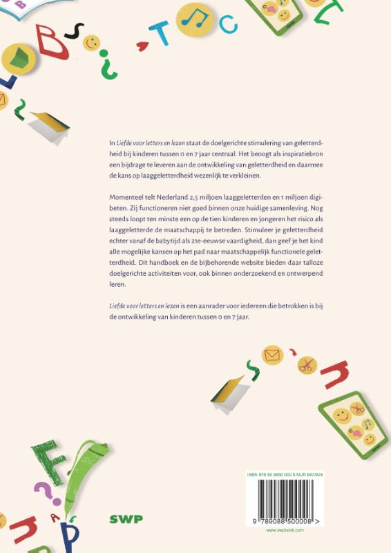 Liefde voor letters en lezen achterkant