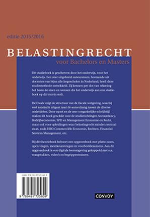 Belastingrecht voor Bachelors en Masters 15/16 Theorieboek achterkant