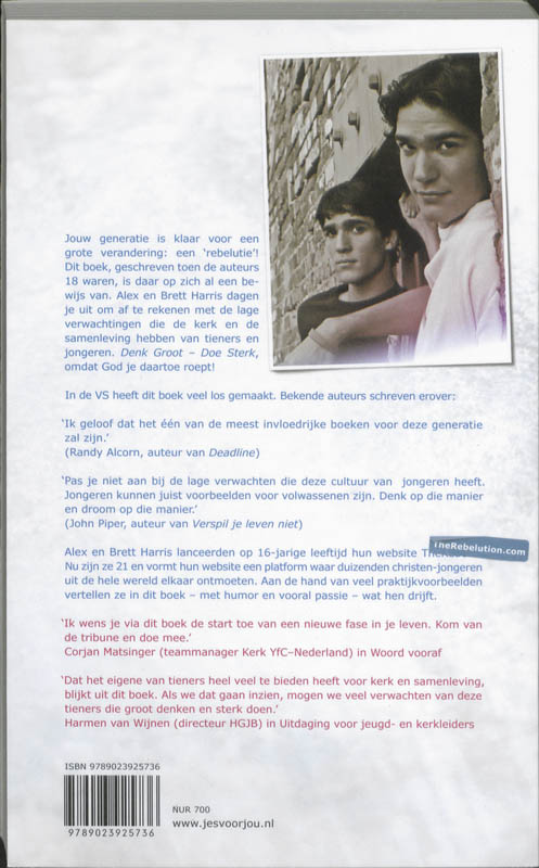 Denk Groot, Doe Sterk achterkant