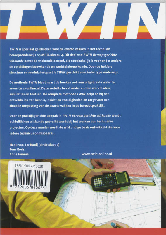 Twin Wiskunde / 2 B&W / Deel Leerlingenboek achterkant