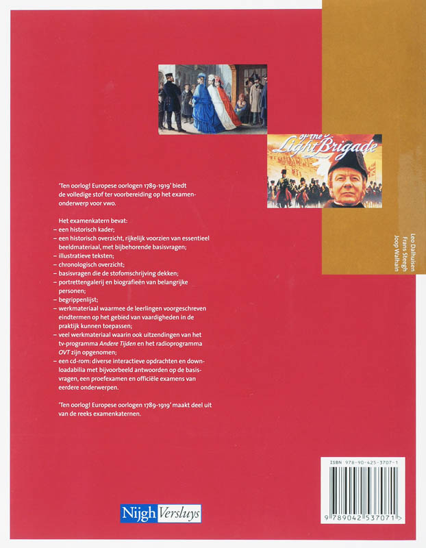 Ten Oorlog ! / Europese Oorlogen 1789-1919 / Deel Examenkatern Vwo + Cd-Rom achterkant