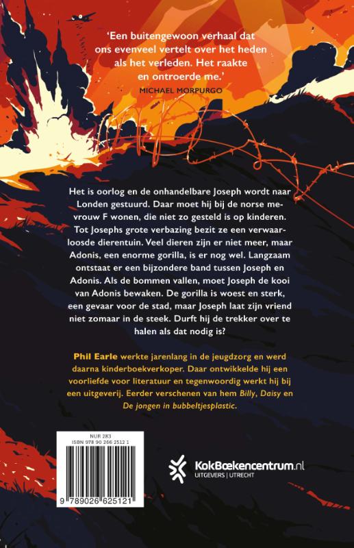 De gorilla en de jongen achterkant