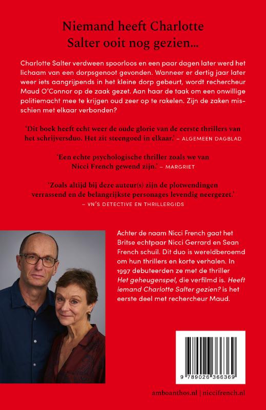 Heeft iemand Charlotte Salter gezien? / Rechercheur Maud O'Connor / 1 achterkant