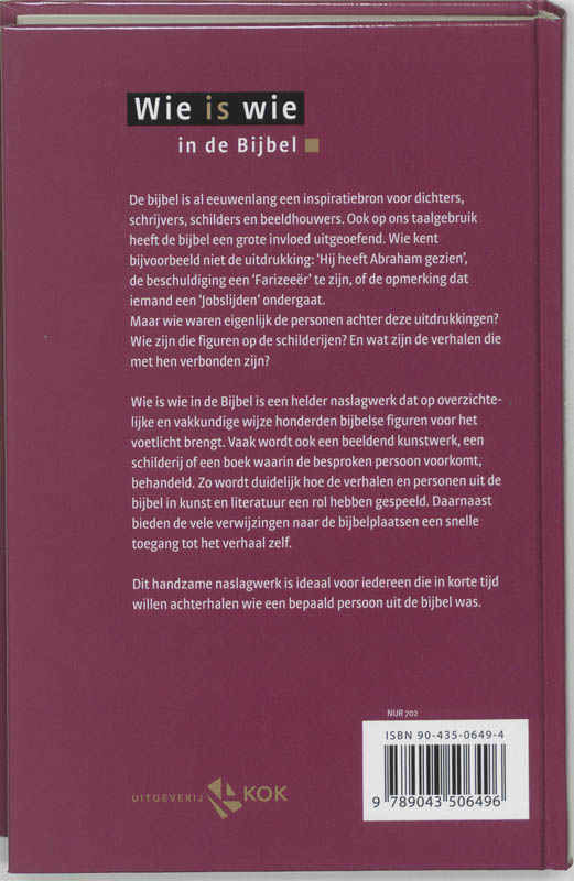 Wie Is Wie In De Bijbel achterkant