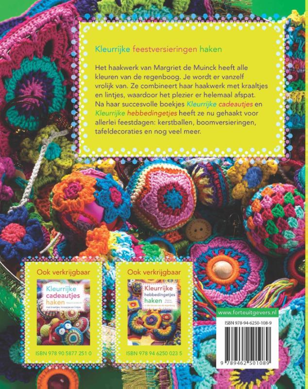 Kleurrijke feestversieringen haken achterkant