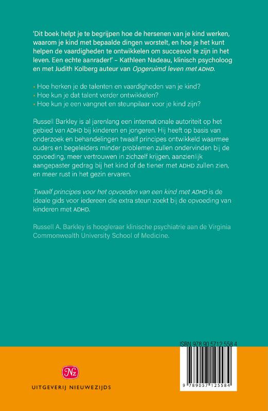 Twaalf principes voor het opvoeden van een kind met ADHD achterkant