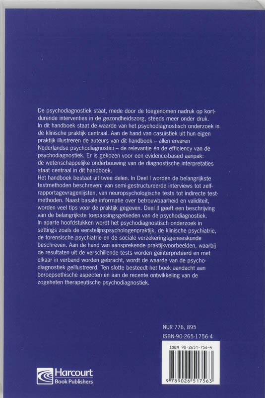 Handboek Psychodiagnostiek achterkant