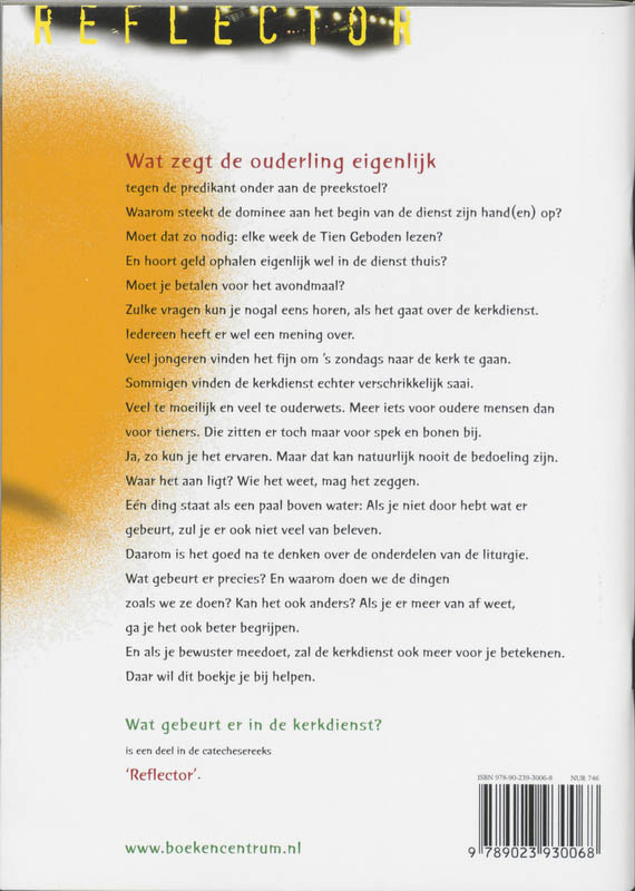 Reflector - Wat gebeurt er in de kerkdienst? achterkant