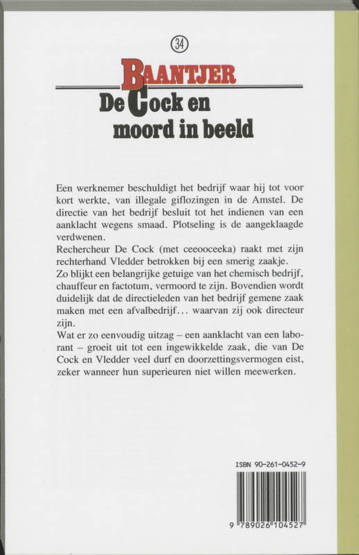 De Cock en moord in beeld / Baantjer / 34 achterkant