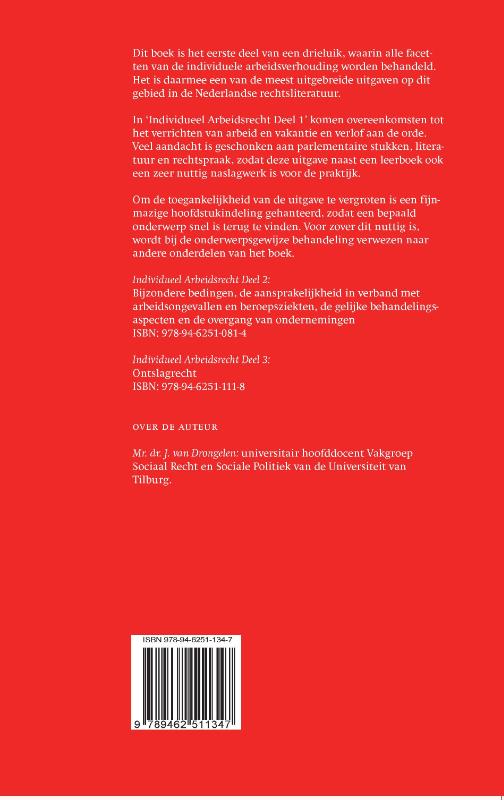 De overeenkomsten tot het verrichten van arbeid Vakantie en verlof / Individueel Arbeidsrecht / 1 achterkant