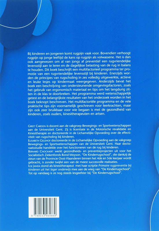 De kinderrugschool achterkant