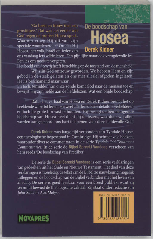 De boodschap van Hosea / De Bijbel spreekt vandaag achterkant
