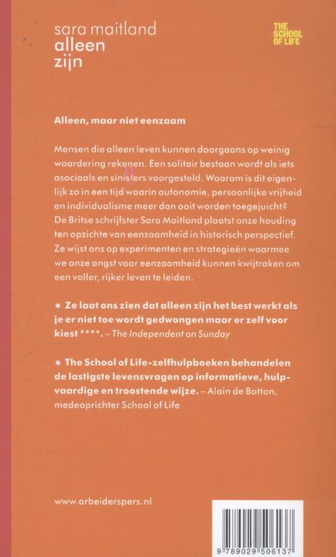 Alleen zijn / The School of Life achterkant
