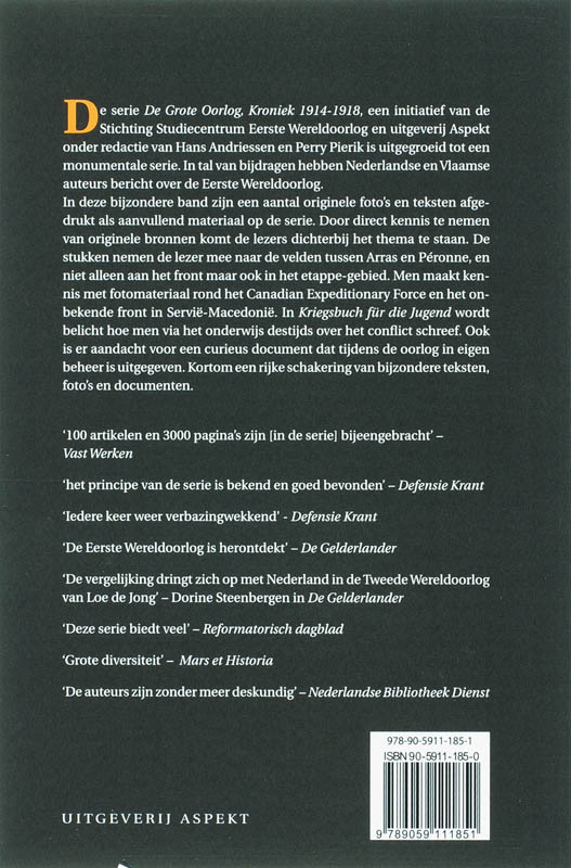 De Grote Oorlog, kroniek 1914-1918 13 achterkant