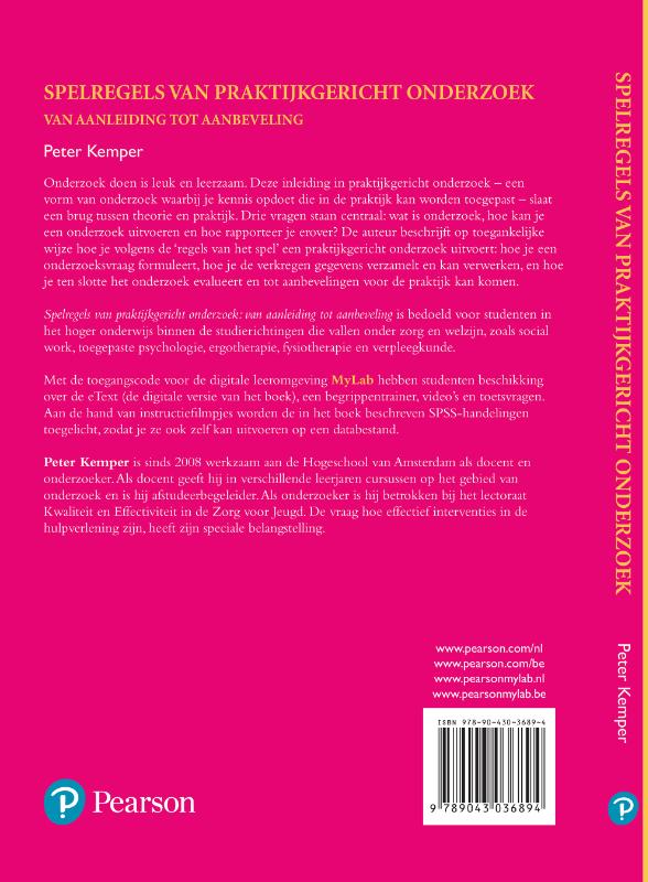 Spelregels van praktijkgericht onderzoek met MyLab NL toegangscode achterkant