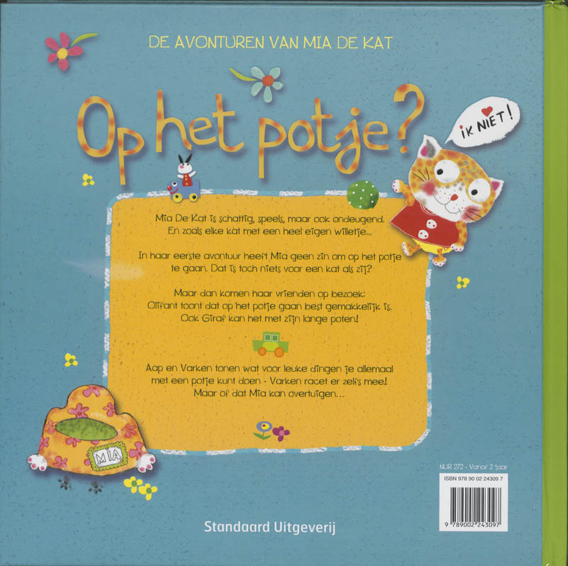 Op het potje? Ik niet! / De avonturen van Mia de kat achterkant