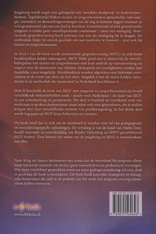 Toepassingen van Motiverende Gespreksvoering 3 - Motiverende gespreksvoering met jongeren en jongvolwassenen achterkant