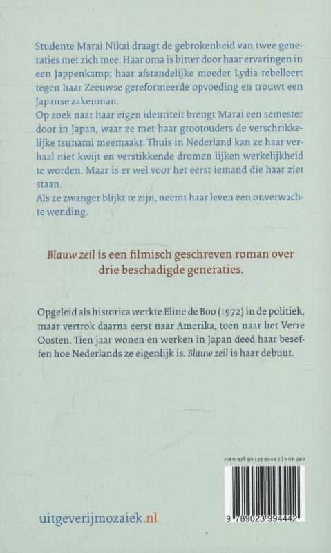 Blauw zeil achterkant