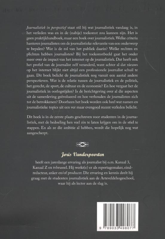 Journalistiek in perspectief achterkant