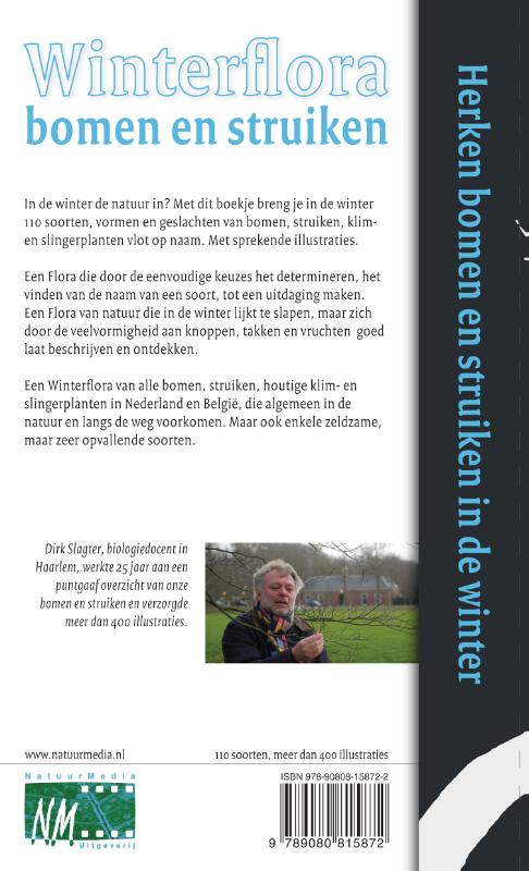 Winterflora bomen en struiken achterkant