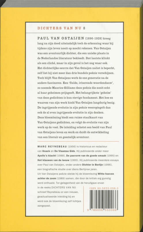 Paul van Ostaijen / Dichters van nu / 8 achterkant
