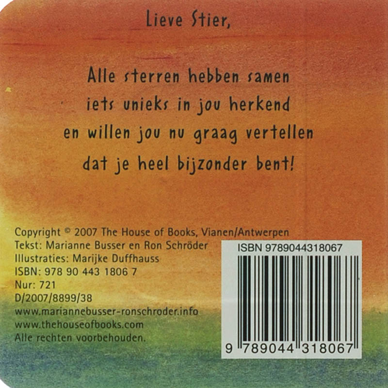 STIER STERRENKINDJES achterkant