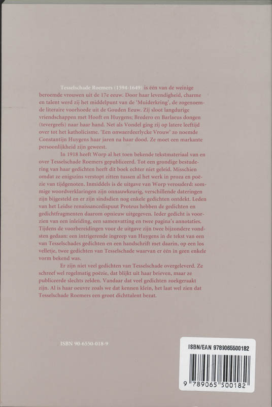 De gedichten van Tesselschade Roemers achterkant