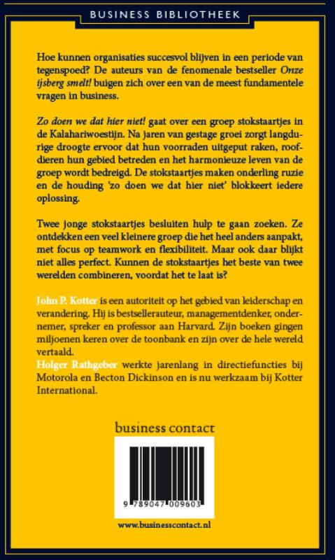 Zo doen we dat hier niet! / Business bibliotheek achterkant