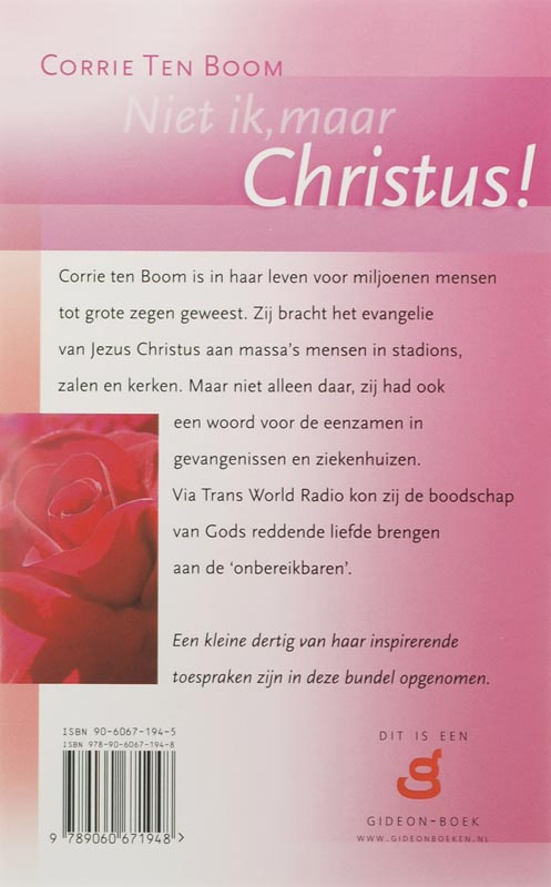 Niet ik, maar Christus achterkant