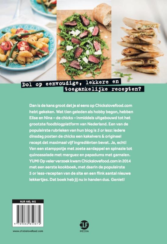 Het 5 or less-kookboek / Chickslovefood / 1 achterkant