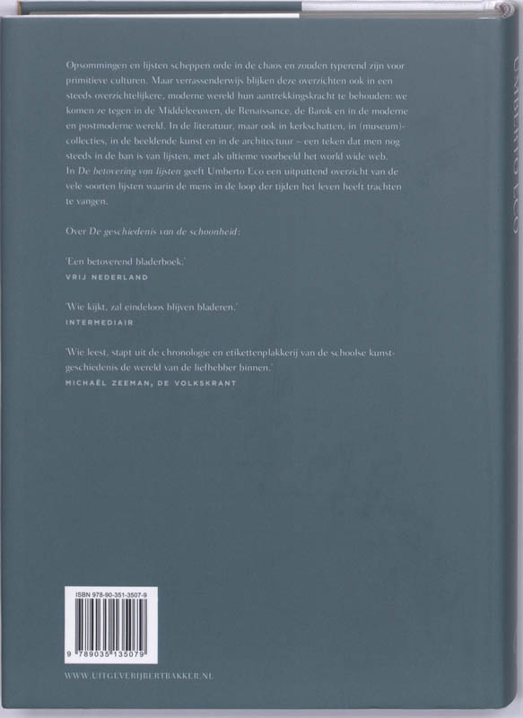 De Betovering Van Lijsten achterkant