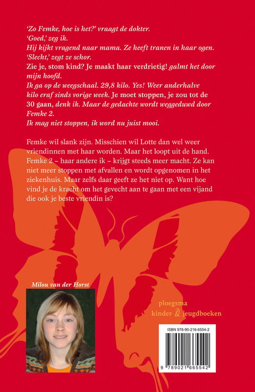 Mijn allerliefste vijand. (over anorexia) achterkant