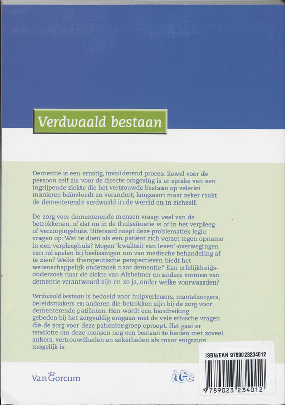 Verdwaald bestaan / Gezondheidsethiek / 12 achterkant