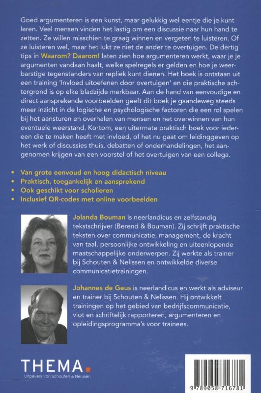 Waarom daarom achterkant