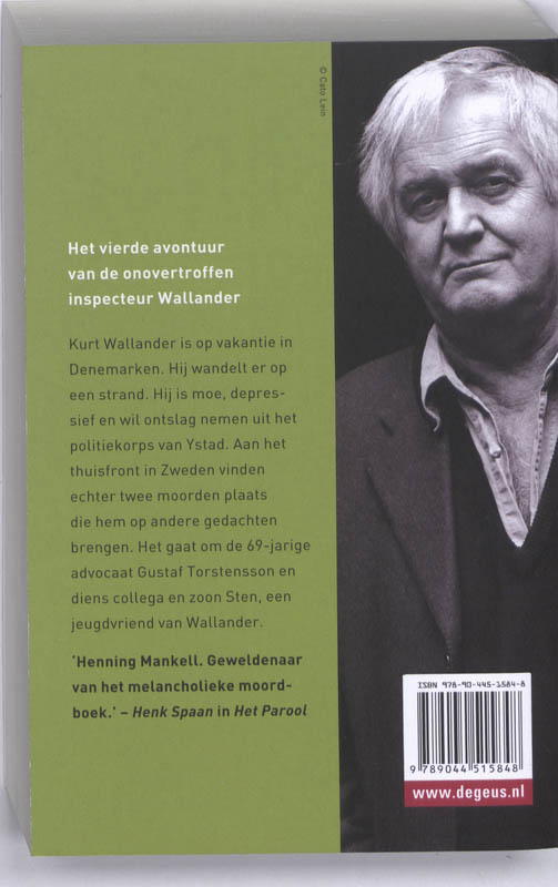 De man die glimlachte / Inspecteur Wallander-reeks / 4 achterkant