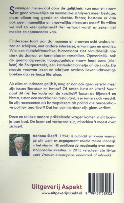 Ik lees en schrijf als een vrouw, zoals ik eet en vrij als een vrouw achterkant