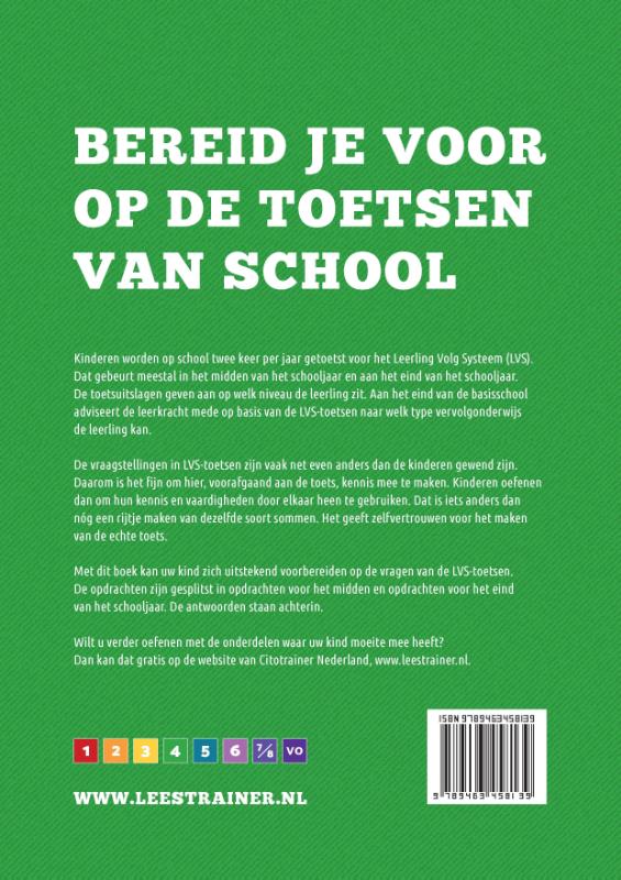 Oefenboek voor de Citotoetsen in groep 4 - Versie 3.0 achterkant