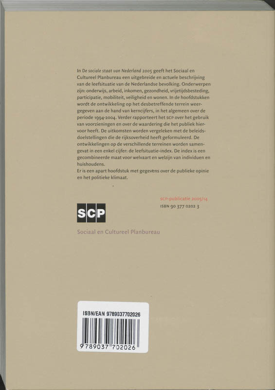 De Sociale Staat Van Nederland ... achterkant