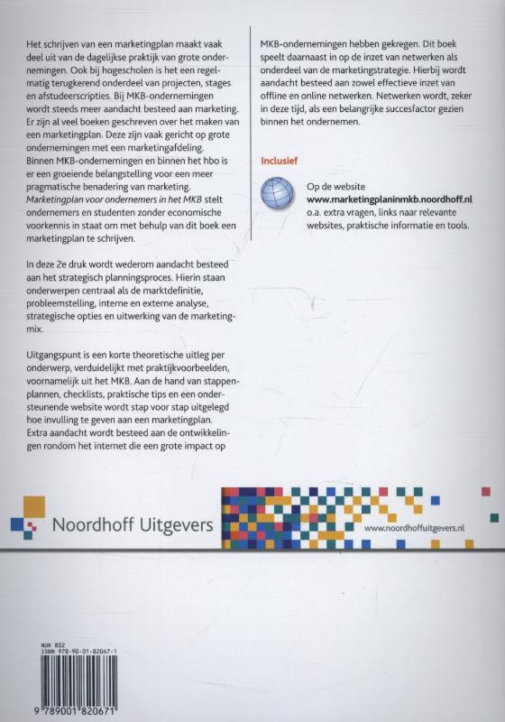 Marketingplan voor ondernemers in het MKB / Ondernemerschap in de praktijk achterkant